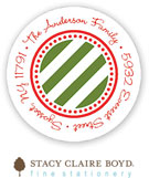 Stacy Claire Boyd Return Address Label/Sticky - Cheer Stripe (Holiday)