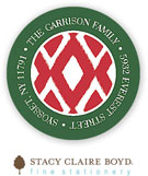 Stacy Claire Boyd Return Address Label/Sticky - Christmas Ikat (Holiday)