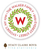 Stacy Claire Boyd Return Address Label/Sticky - Merry & Bright Vine (Holiday)