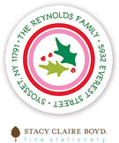 Stacy Claire Boyd Return Address Label/Sticky - Candy Stripe Christmas (Holiday)
