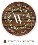 Stacy Claire Boyd Return Address Label/Sticky - Monogram Wreath (Holiday)