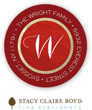 Stacy Claire Boyd Return Address Label/Sticky - Scarlet Shine (Holiday)
