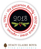 Stacy Claire Boyd Return Address Label/Sticky - Little Berry Branch (Holiday)