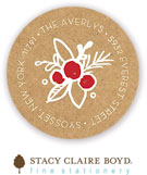 Stacy Claire Boyd Return Address Label/Sticky - Burlap Pattern (Holiday)