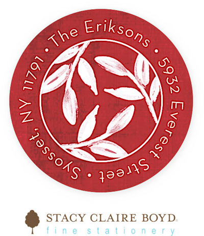 Stacy Claire Boyd Return Address Label/Sticky - Painted Merriment (Holiday)