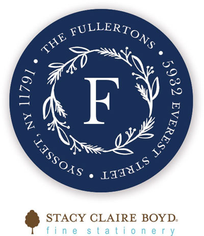 Stacy Claire Boyd Return Address Label/Sticky - Flanked In Vine (Holiday)