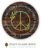 Stacy Claire Boyd Return Address Label/Sticky - Peace And Love (Holiday)
