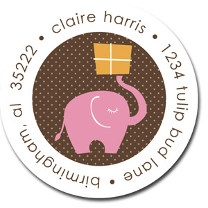 Stacy Claire Boyd Return Address Label/Sticky - Pink Ele-Fun