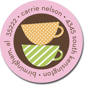 Stacy Claire Boyd Return Address Label/Sticky - Teetering Tea Cups Stacy Claire Boyd Return Address Label/Sticky - Teetering Tea Cups