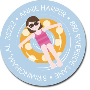 Stacy Claire Boyd Return Address Label/Sticky - Cool By The Pool