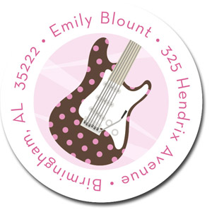 Return Address Label/Sticky by Stacy Claire Boyd - Let's Rock-Pink Return Address Label/Sticky by Stacy Claire Boyd - Let's Rock-Pink