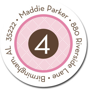 Stacy Claire Boyd Return Address Label/Sticky - Waffle Cone-Pink