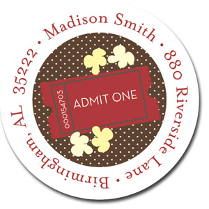 Stacy Claire Boyd Return Address Label/Sticky - It's Movie Time