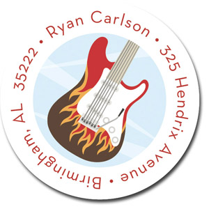 Stacy Claire Boyd Return Address Label/Sticky - Let's Rock-Blue