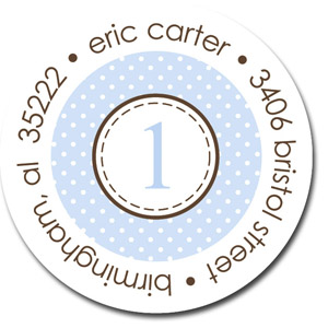 Stacy Claire Boyd Return Address Label/Sticky - Pastel & Plaid-Blue