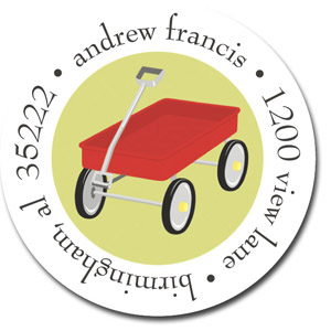 Stacy Claire Boyd Return Address Label/Sticky - Red Wagon Party