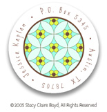 Stacy Claire Boyd Return Address Label/Sticky - Tiny Floral Mosaic - Blue