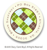 Stacy Claire Boyd Return Address Label/Sticky - Tiny Argyle