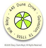 Stacy Claire Boyd Return Address Label/Sticky - Tiny Beach Boy