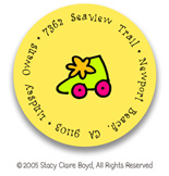 Stacy Claire Boyd Return Address Label/Sticky - Tiny Roller-Skate - Girl