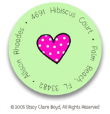 Stacy Claire Boyd Return Address Label/Sticky - Tiny Red Dotty Hearts