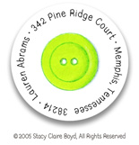 Stacy Claire Boyd Return Address Label/Sticky - Tiny Apple Green Button