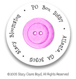 Stacy Claire Boyd Return Address Label/Sticky - Tiny Pink Lemonade Button