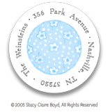 Stacy Claire Boyd Return Address Label/Sticky - Tiny Blue Scattered Flowers