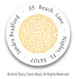 Stacy Claire Boyd Return Address Label/Sticky - Tiny Yellow Scattered Flowers