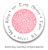 Stacy Claire Boyd Return Address Label/Sticky - Tiny Pink Scattered Flowers