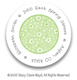 Stacy Claire Boyd Return Address Label/Sticky - Tiny Green Scattered Flowers