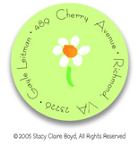 Stacy Claire Boyd Return Address Label/Sticky - Tiny Everything's Coming Up Daisies - Green