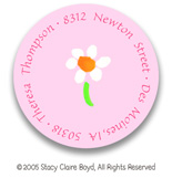 Stacy Claire Boyd Return Address Label/Sticky - Tiny Everything's Coming Up Daisies - Pink