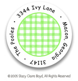 Stacy Claire Boyd Return Address Label/Sticky - Tiny Parrot Check