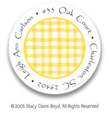 Stacy Claire Boyd Return Address Label/Sticky - Tiny Canary Check