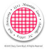 Stacy Claire Boyd Return Address Label/Sticky - Tiny Cardinal Check