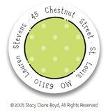 Stacy Claire Boyd Return Address Label/Sticky - Tiny Definitely Dotty - Snowpea