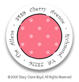 Stacy Claire Boyd Return Address Label/Sticky - Tiny Definitely Dotty - Geranium