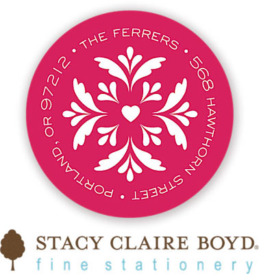 Stacy Claire Boyd Return Address Label/Sticky - Wedding Woodcut