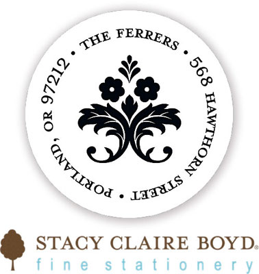 Stacy Claire Boyd Return Address Label/Sticky - Evening Damask