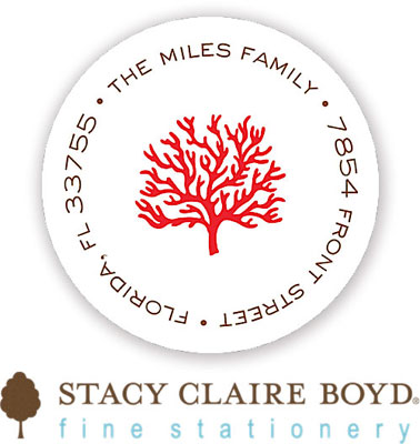 Stacy Claire Boyd Return Address Label/Sticky - Coral Reef