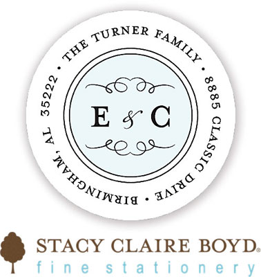 Stacy Claire Boyd Return Address Label/Sticky - Delicate Scrolls