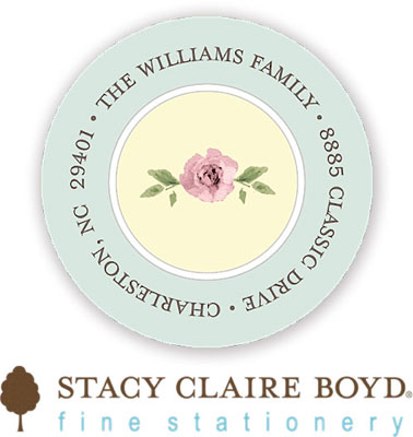 Stacy Claire Boyd Return Address Label/Sticky - Rosebud