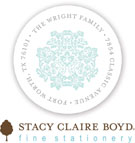 Stacy Claire Boyd Return Address Label/Sticky - Ribbon Damask