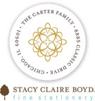 Stacy Claire Boyd Return Address Label/Sticky - Golden Banner