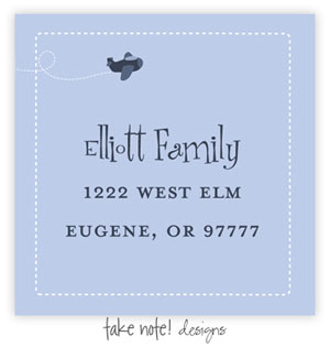 Take Note Designs - Address Labels (Airplane in Blue)