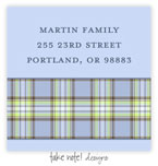 Take Note Designs - Address Labels (Blue and Brown Plaid)