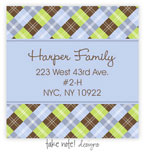 Take Note Designs - Address Labels (Blue, Green and Brown Argyle)