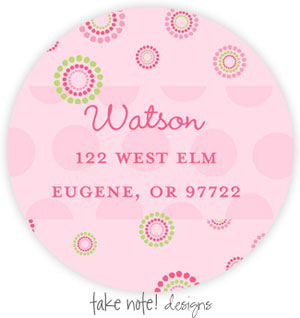 Take Note Designs - Address Labels (Pink Circle Dots)
