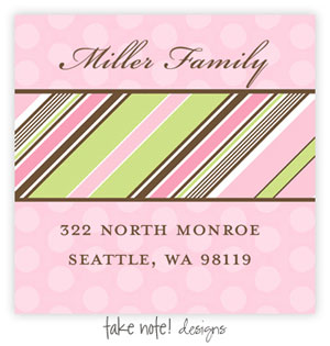 Take Note Designs - Address Labels (Pink Slant Stripe on Polka) Take Note Designs - Address Labels (Pink Slant Stripe on Polka)
